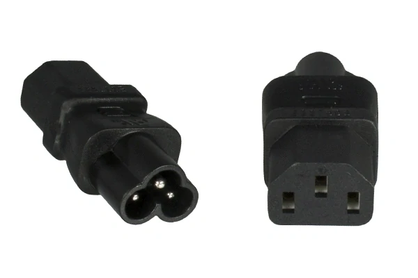 Adaptér IEC C13 female na IEC C6 male "trojlístek" napětí 230V, 2.5A