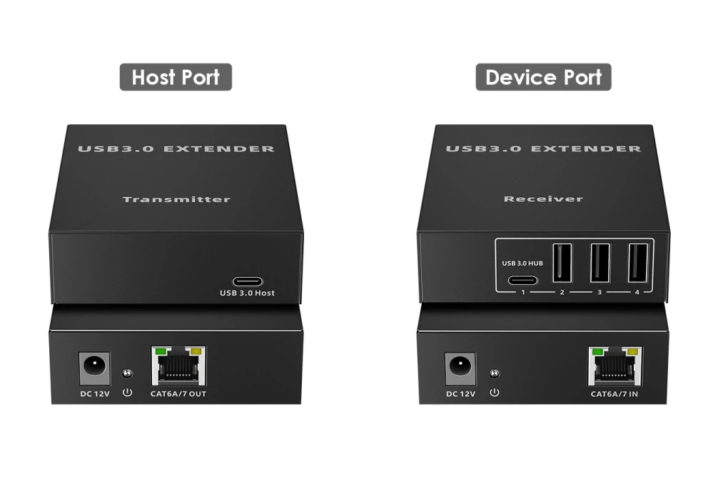 PremiumCord 4-port USB 3.0 extender po Cat5/Cat5e/Cat6 do 100m