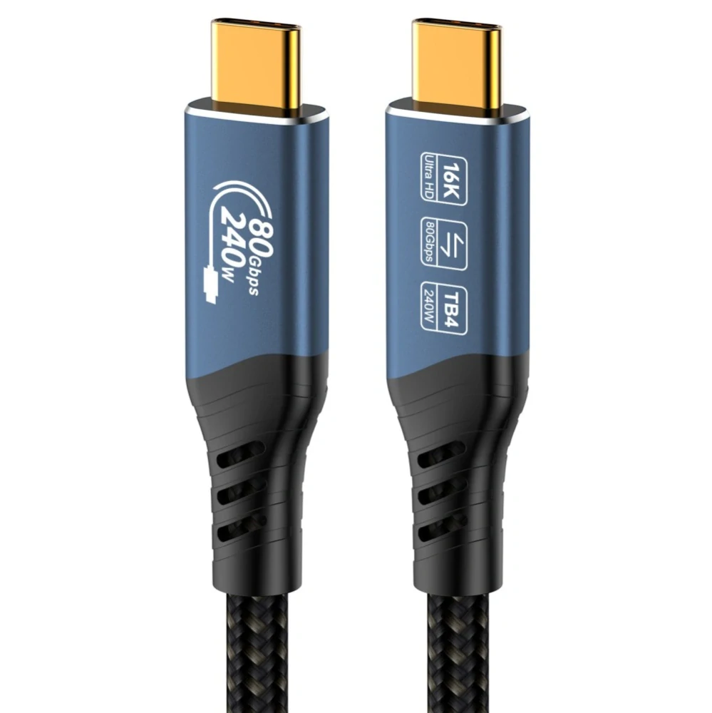 PremiumCord USB4™ Version2.0 80Gbps 16K@60Hz 240W Thunderbolt 5 kabel 1,5m
