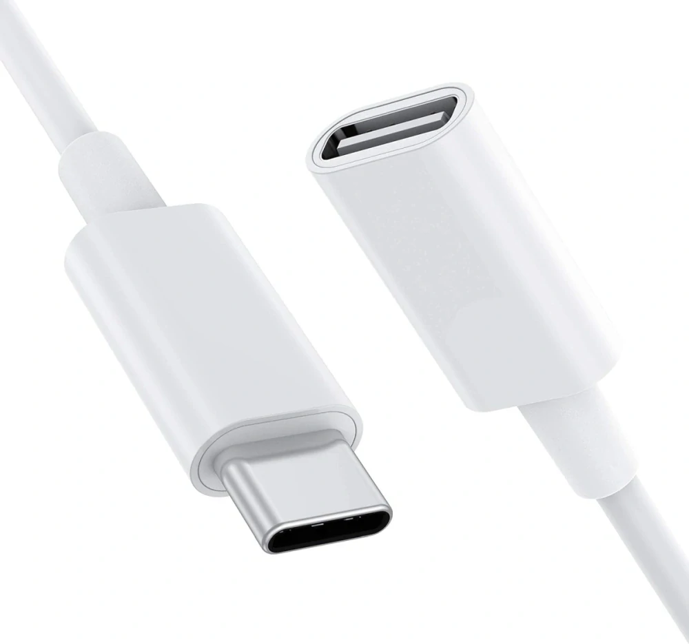 PremiumCord USB-C Prodlužovací kabel (USB 3.2 generation 1), C/male - C/female, bílý, 2m