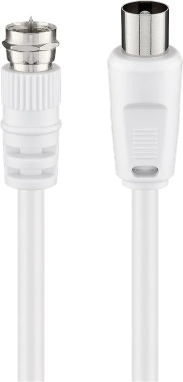 Redukční kabel SAT/anténa (<70 dB), dvojitě stíněný, F male > antenní IEC male 5m