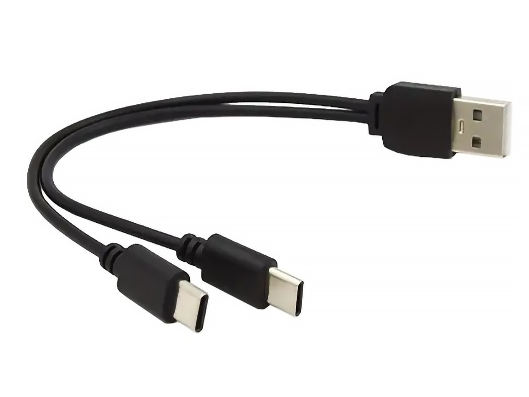 PremiumCord USB kabel A/Male to USB-C male (nabíjení) + USB-C male (nabíjení) 30cm
