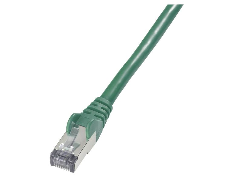 Goobay 68298 RJ45 síťové kabely, propojovací kabely CAT 6 S/FTP 50.00 m zelená samozhášecí, s ochranou
