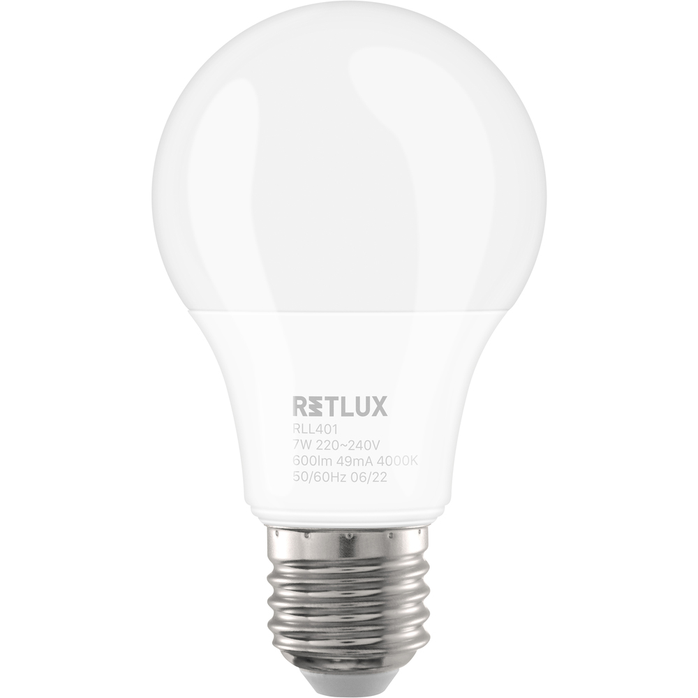 RLL 401 A60 E27 bulb 7W CW RETLUX
