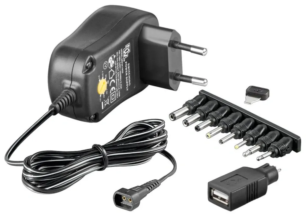 goobay Univerzální napájecí adaptér 230V/3-12V stejnosměrný 1000mA