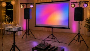 Ozvučení, světla a projekce pro svatbu, oslavu či karaoke