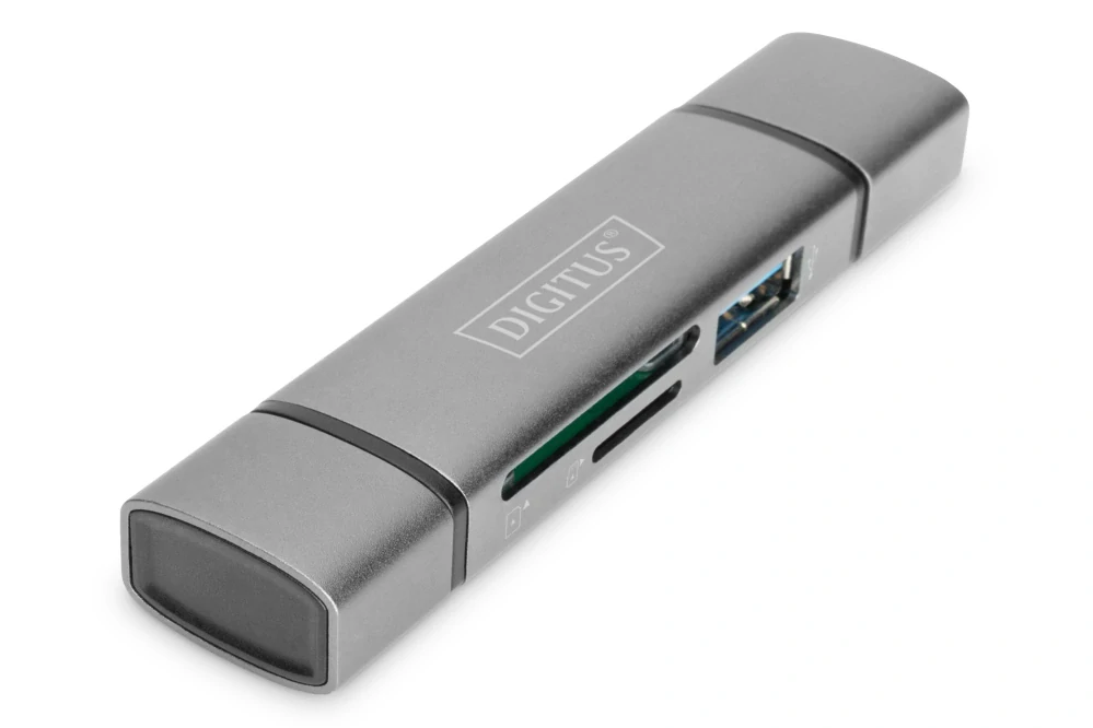 DIGITUS USB 3.0/USB-C čtečka paměťových karet SD/MicroSD OTG