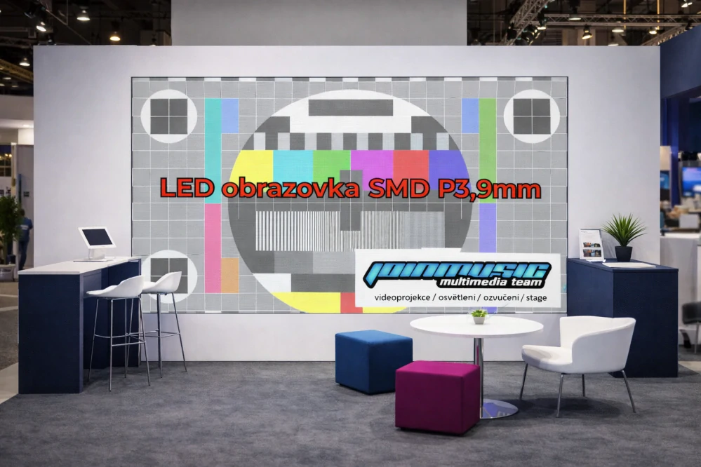 Pronájem - Vnitřní LED obrazovka 3x2m LED SMD P3,9mm