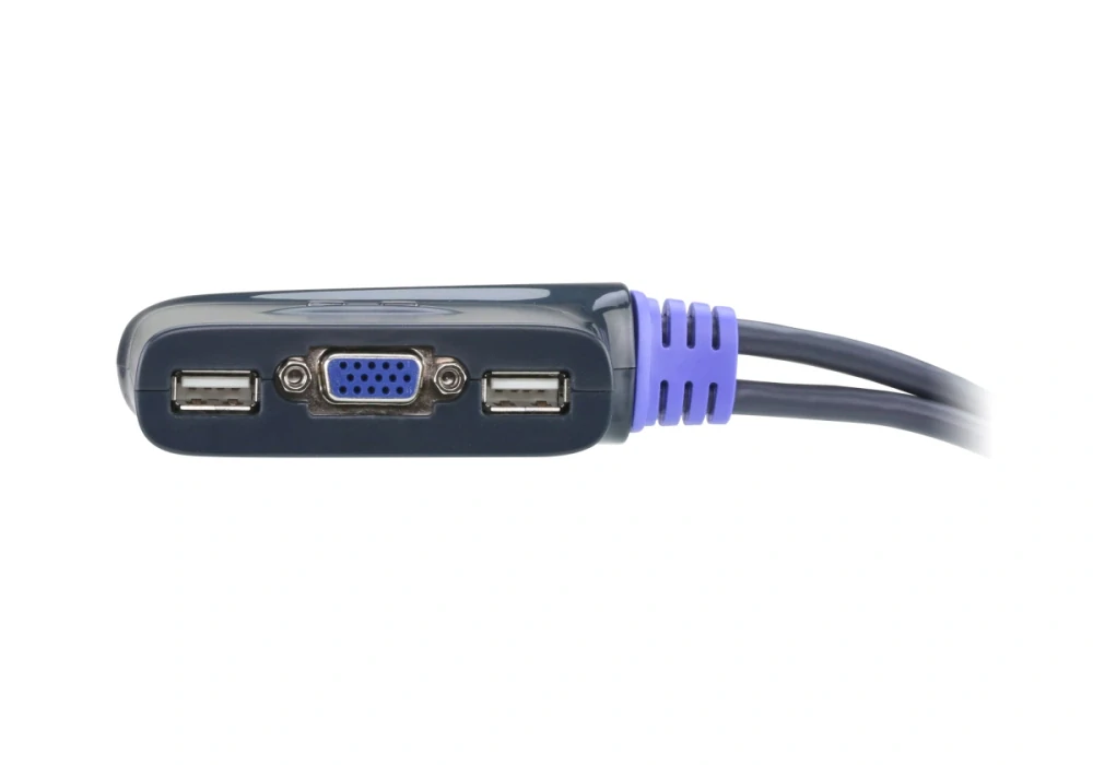 ATEN 2-port mini KVM USB, audio, 1,8m integrované kabely