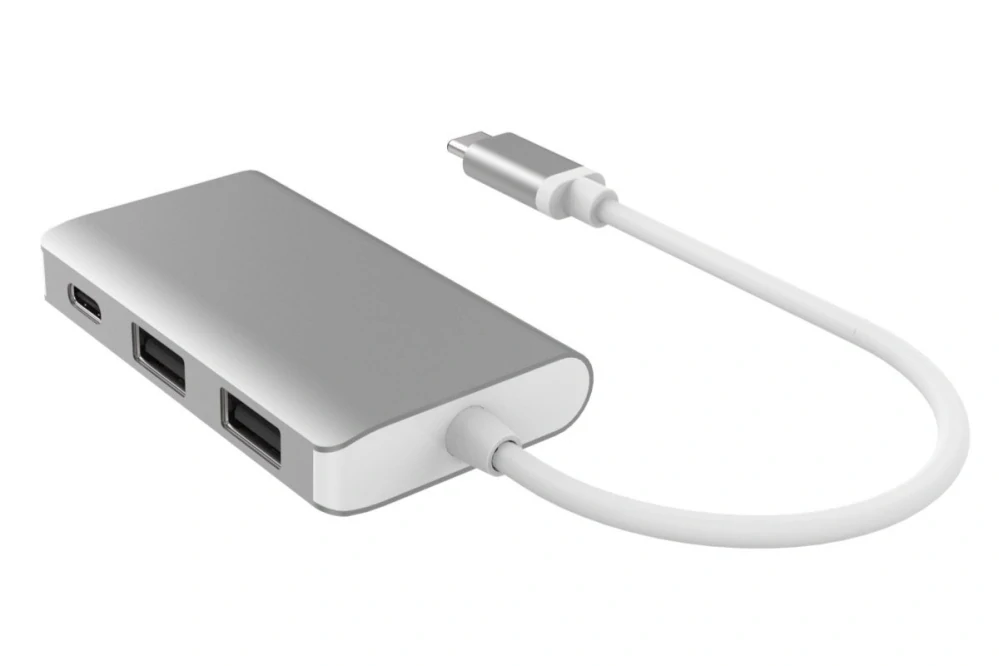 PremiumCord Převodník USB-C na HDMI + 2xUSB3.0 + PD charge, Aluminium pouzdro