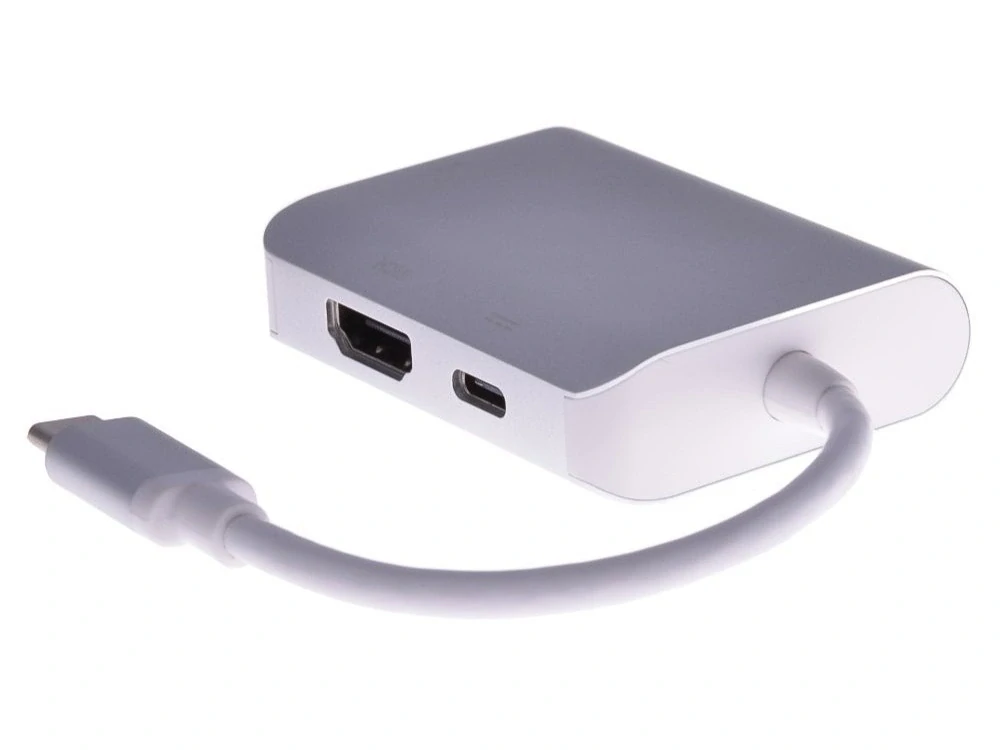 PremiumCord Převodník USB-C na HDMI + VGA + PD charge, Aluminium pouzdro