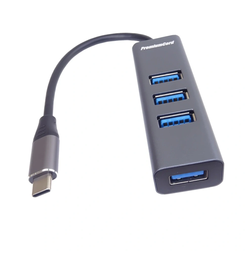 PremiumCord 5G SuperSpeed USB Hub Type C na 4x USB 3.2 Gen 1