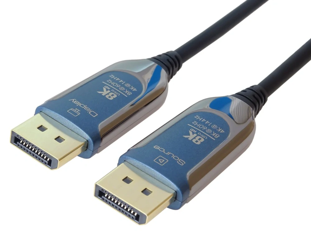 PremiumCord 8K Optický DisplayPort 1.4 přípojný kabel M/M, zlacené konekt. 25m