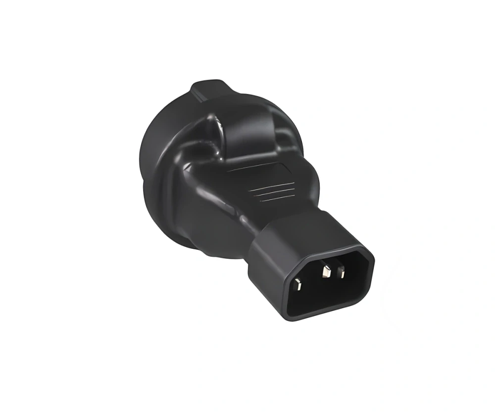 Adaptér IEC C14 male na SCHUKO CEE 7/3 female, napětí 230V, max.proud 10A