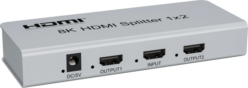 PremiumCord HDMI 2.1 splitter 1-2 porty, 8K@60Hz, 4K@120Hz, 1080p, HDR, downscaler