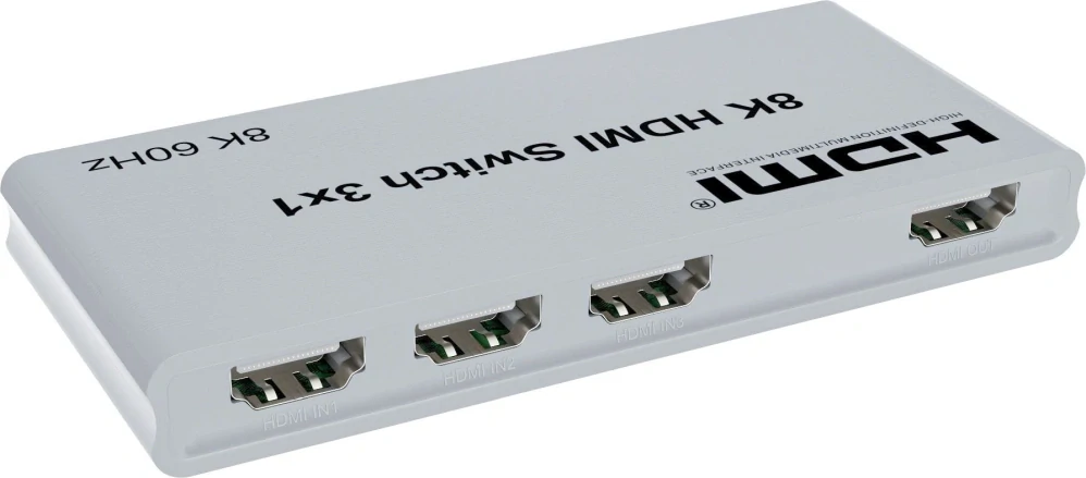 PremiumCord 8K@60Hz, 4K@144Hz HDMI switch 3:1 s dálkovým ovladačem