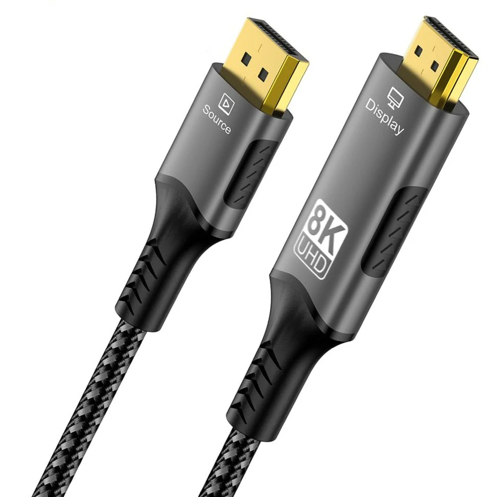 PremiumCord DisplayPort 1.4 na HDMI2.1  kabel pro rozlišení 8K@60Hz,4K@144Hz, 2m