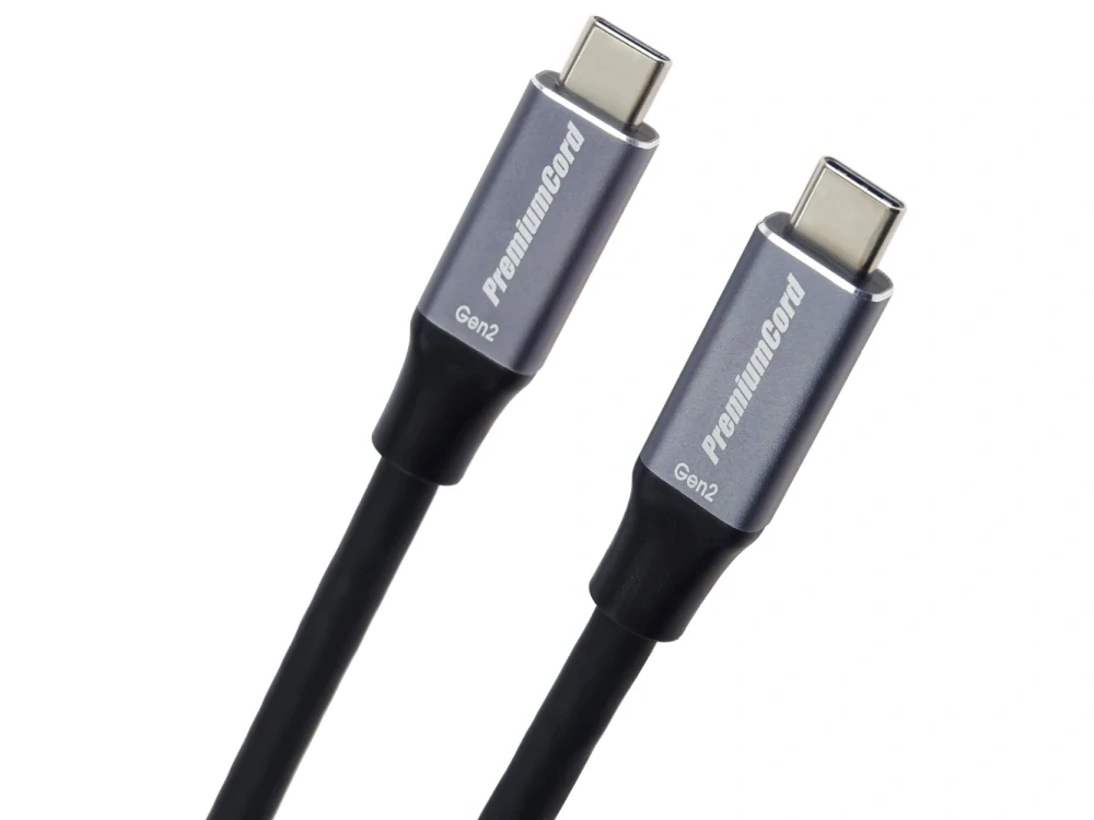 PremiumCord USB-C kabel ( USB 3.2 GEN 2, 5A, 100W, 10Gbit/s ) černý 5m