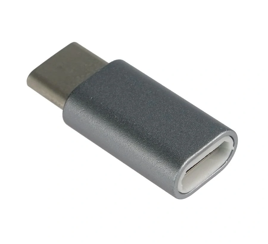 PremiumCord Adaptér USB-C/male - USB2.0  Micro-B/female, kovově šedý