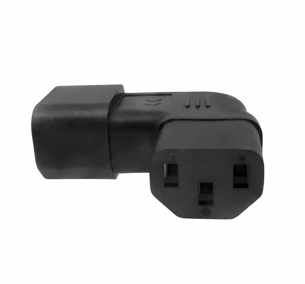 Adaptér úhlový na stranu IEC C13 female na IEC C14 male, napětí 230V, max.proud 10A