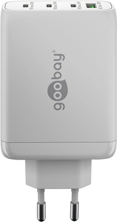 goobay Napájecí rychlonabíječka USB-C™ PD GaN (100 W) bílá 3x porty USB-C™ (Power Delivery) a 1x port USB-A