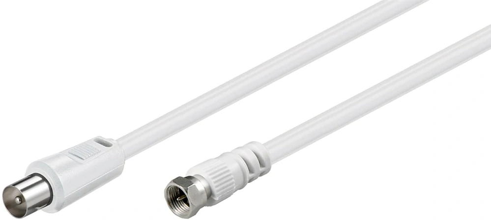 Redukční kabel SAT/anténa (<70 dB), dvojitě stíněný, F male > antenní IEC male 2,5m