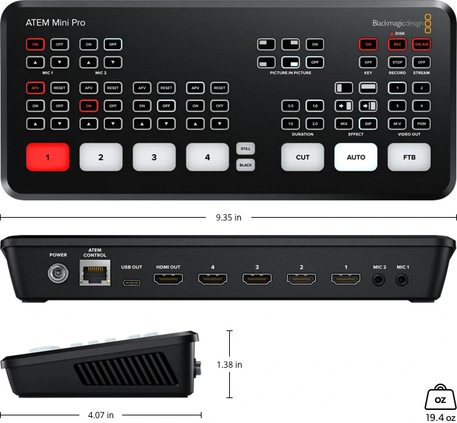 Pronájem - Streamovací videorežie Blackmagic Design ATEM Mini Pro