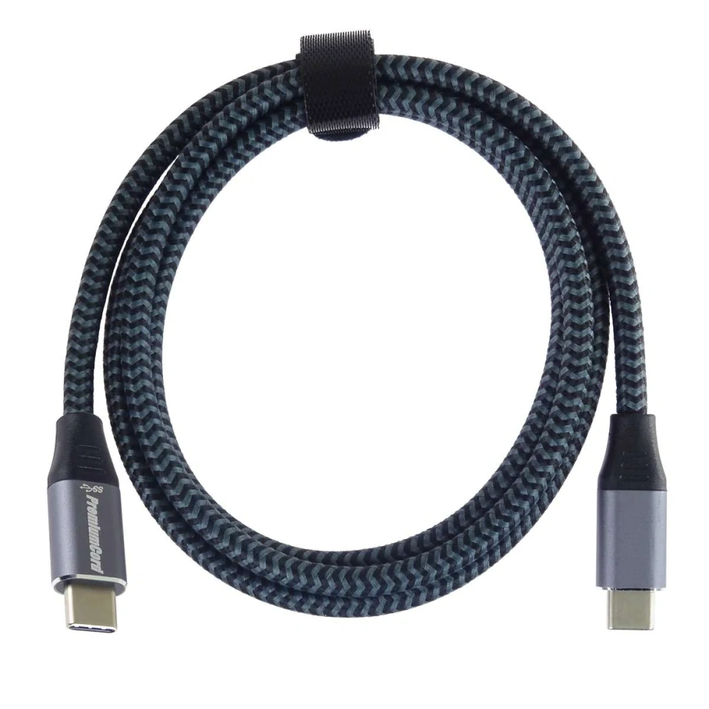PremiumCord Kabel USB 3.2 Gen 1 USB-C male - USB-C male, bavlněný oplet, 20cm
