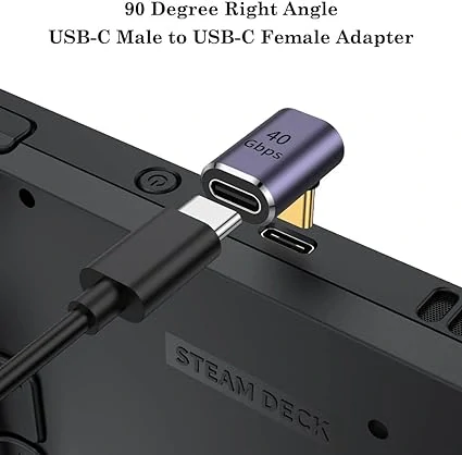 PremiumCord zahnutý 90° Adaptér USB-C Female - USB-C Male 40Gbps Aluminium