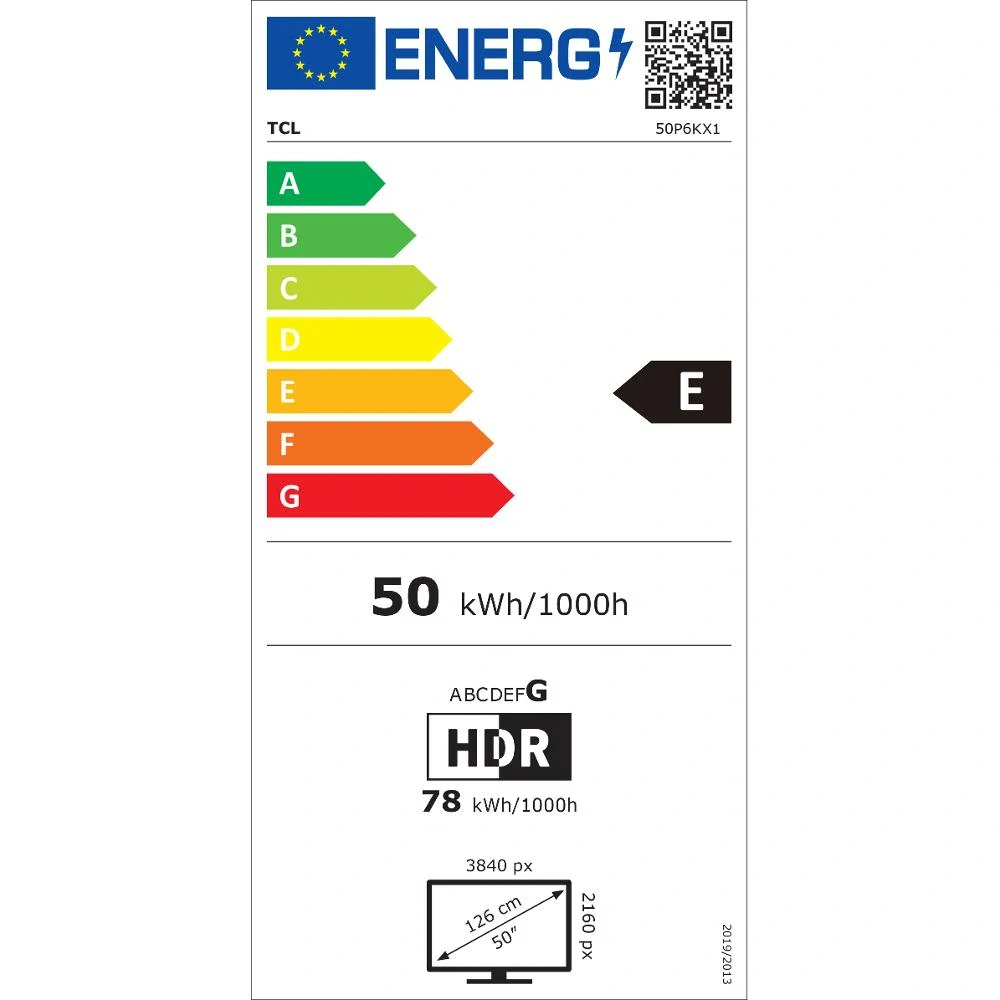 Televize 50P6K LED TV TCL - POUŽITÁ