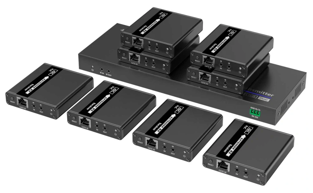 PremiumCord HDMI 1-8 splitter+extender po CAT6/6a/7, UHD 4K@30Hz až na 70m