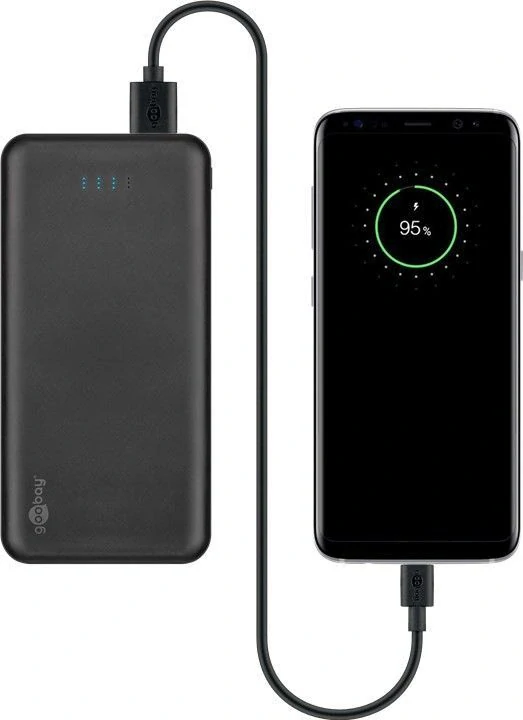 goobay slim USB powerbanka s integrovanou Li-Pol baterií 10000mAh, 2.1 A