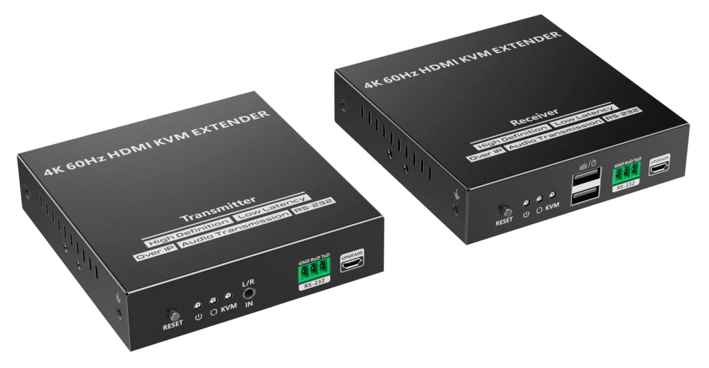 PremiumCord 4K@60Hz HDMI KVM extender na 120m přes LAN, over IP