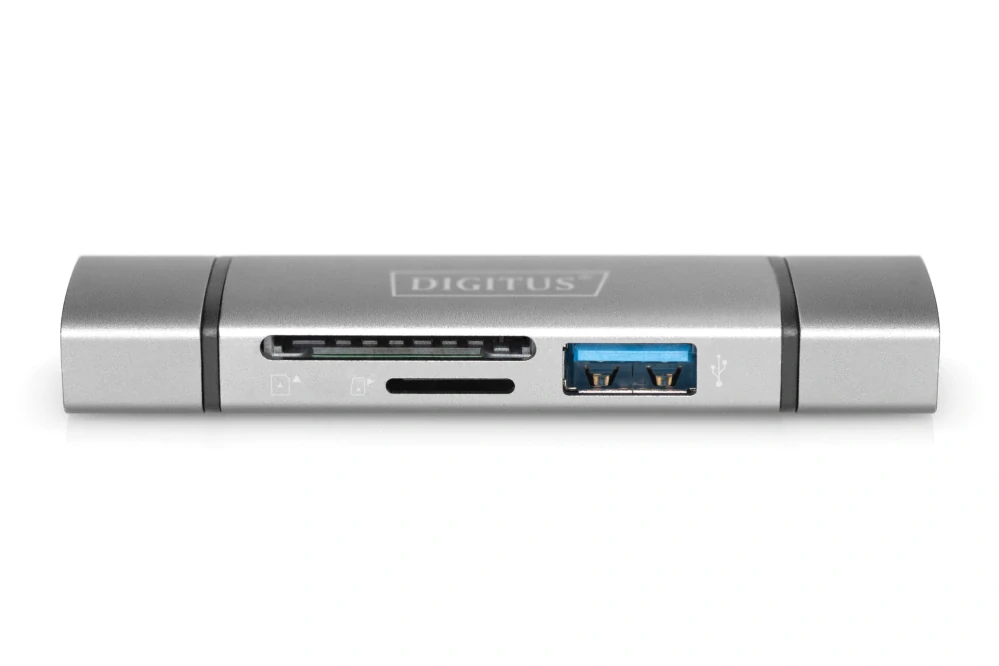 DIGITUS USB 3.0/USB-C čtečka paměťových karet SD/MicroSD OTG