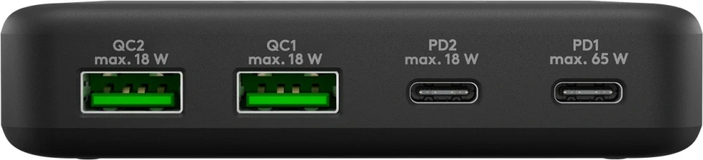 goobay nabíječka USB-C™ PD GaN (65 W)  2x USB-C (Power Delivery) a 2x USB-A (Quick Charge 3.0)