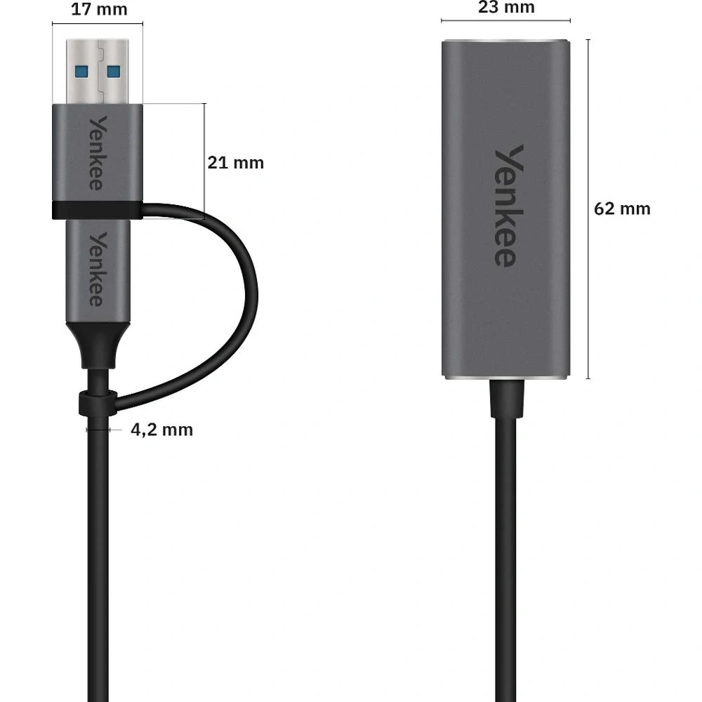 YTC 013 USB C na RJ-45 Ethernet YENKEE