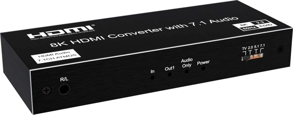 PremiumCord 8K@60Hz Audio Extractor HDR,výstupy: stereo jack, SPDIF, RCA, HDMI