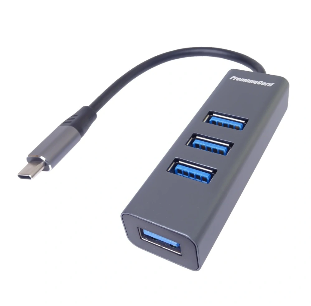 PremiumCord 5G SuperSpeed USB Hub Type C na 4x USB 3.2 Gen 1