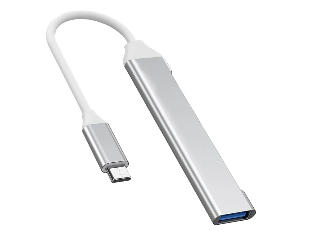 PremiumCord Hub USB-C na USB3.2 A + 3x USB2.0 A, SuperSpeed 5Gbps, hliníkové pouzdro
