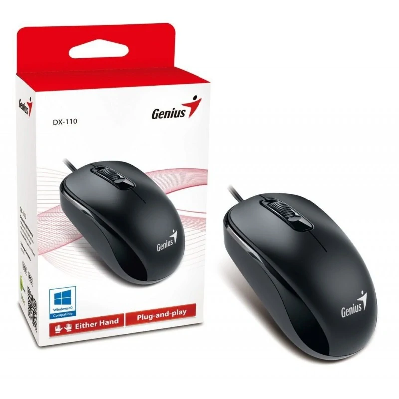 Genius DX-110 USB optická myš, černá, 3 tlačítka, 1000dpi