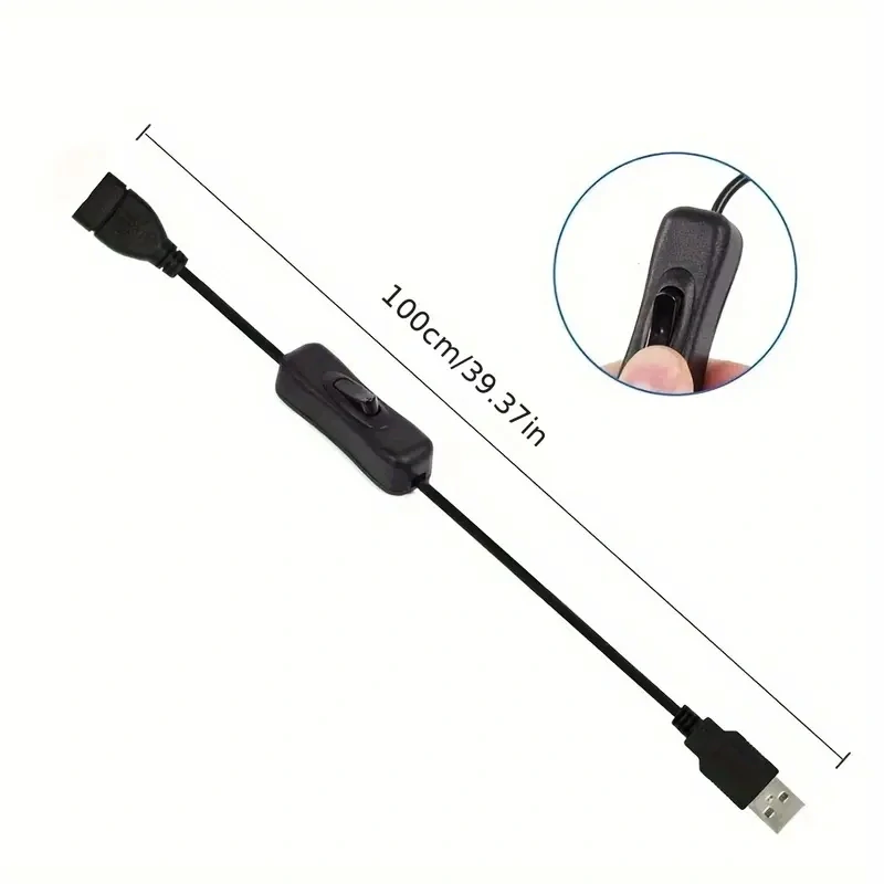 PremiumCord USB 2.0 kabel prodlužovací s vypínačem, A male- A female,1m černá