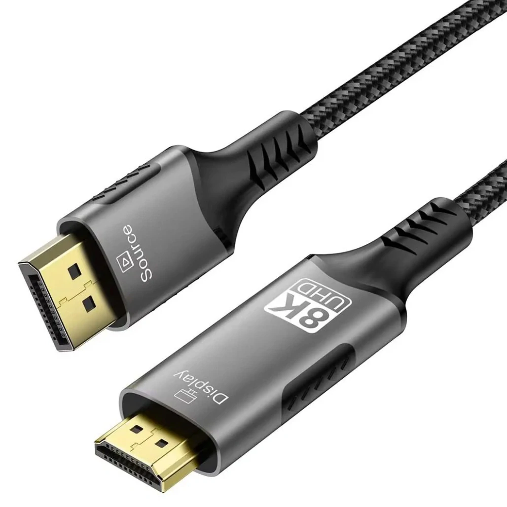 PremiumCord DisplayPort 1.4 na HDMI2.1  kabel pro rozlišení 8K@60Hz,4K@144Hz, 2m