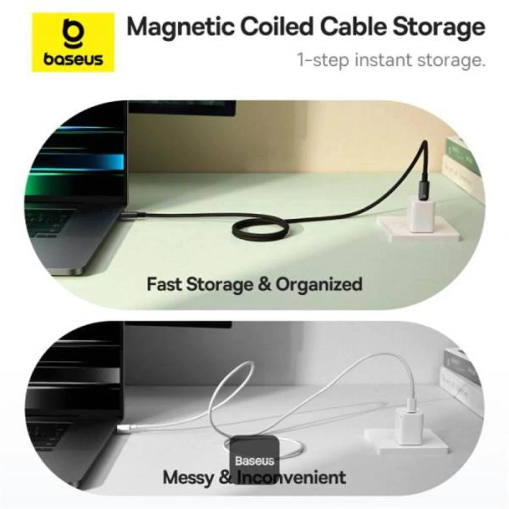 Magnet. kabel USB-C/USB-C 1m 100W černý