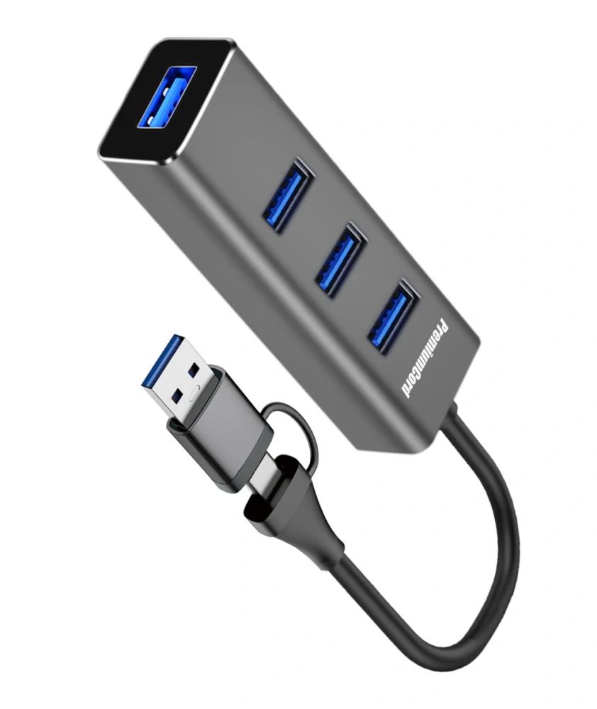 PremiumCord 5G SuperSpeed USB3.2 Hub USB-C a USB-A na 4x USB-A 3.2 Gen 1