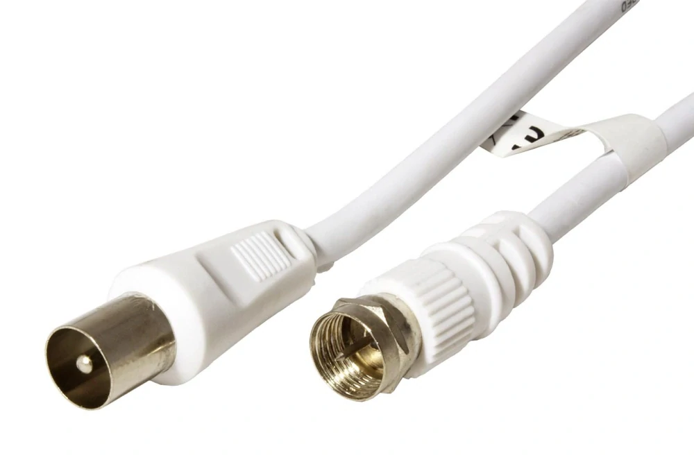 Redukční kabel SAT/anténa (<70 dB), dvojitě stíněný, F male > antenní IEC male 2,5m
