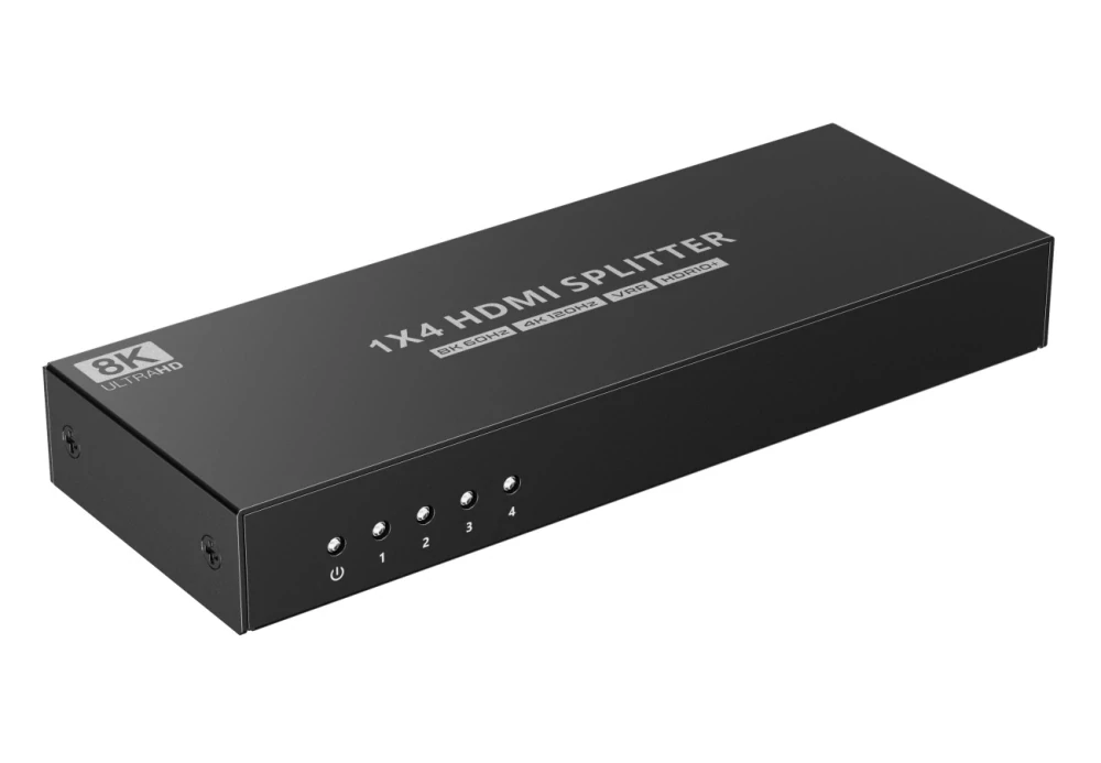 PremiumCord HDMI 2.1 splitter 1-4 porty, 8K@60Hz, 4K@120Hz, 1080p, HDR+