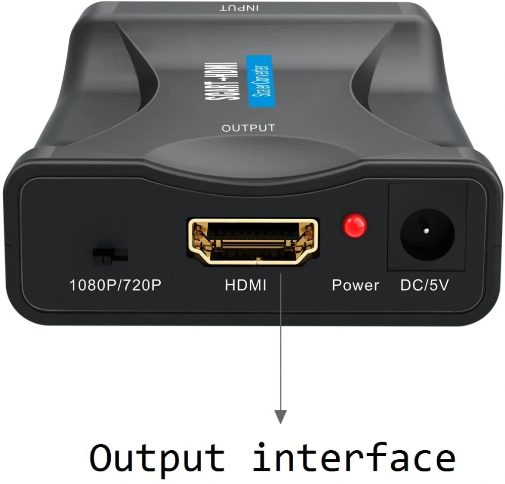 PremiumCord Převodník SCART na HDMI 1080P s napájecím zdrojem 230V