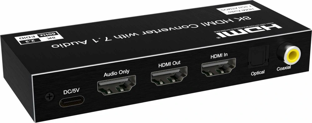 PremiumCord 8K@60Hz Audio Extractor HDR,výstupy: stereo jack, SPDIF, RCA, HDMI