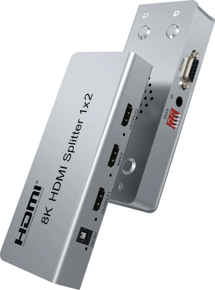PremiumCord HDMI 2.1 splitter 1-2 porty, 8K@60Hz, 4K@120Hz, 1080p, HDR, downscaler