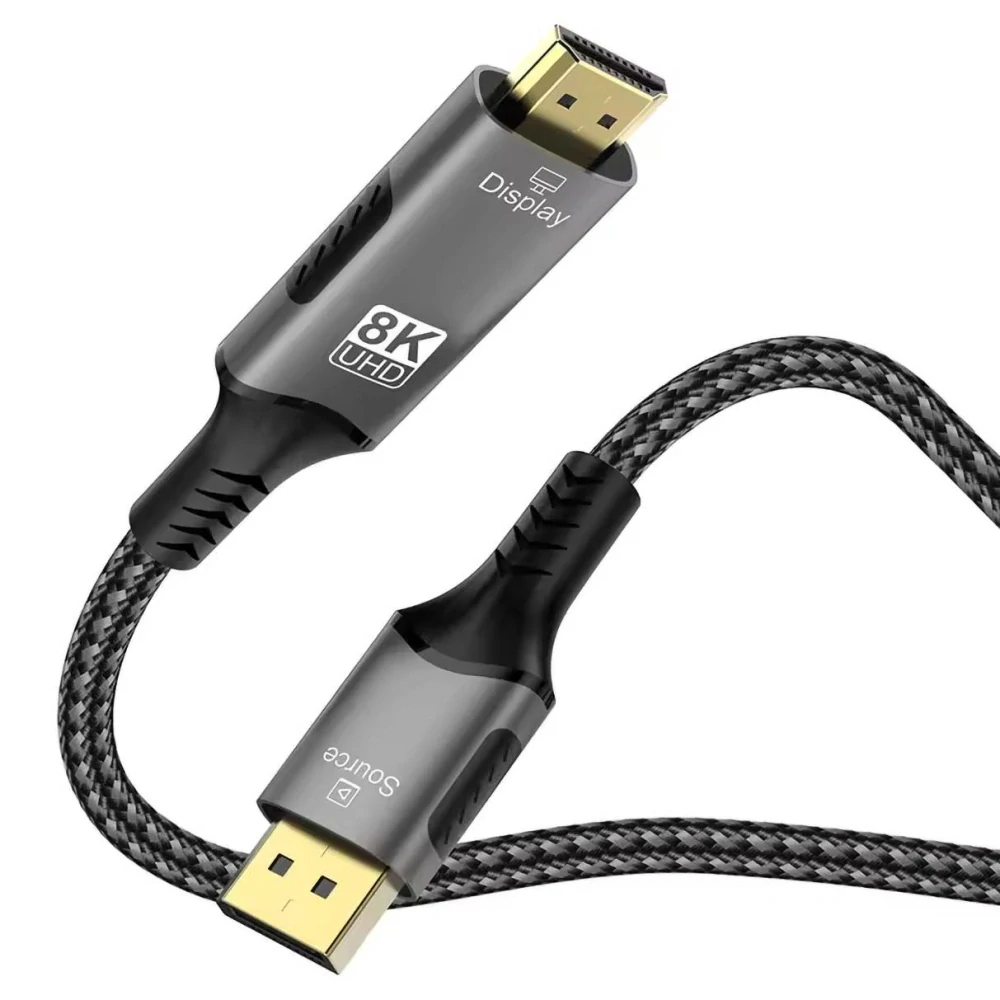 PremiumCord DisplayPort 1.4 na HDMI2.1  kabel pro rozlišení 8K@60Hz,4K@144Hz, 2m